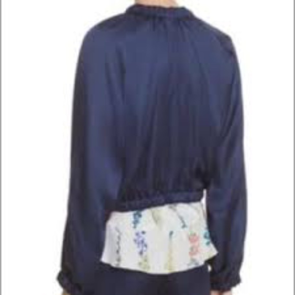 BCBGMaxAzria Cruz Blouson Sateen Navy Blue Bomber Style Jacket size S NWT - Picture 6 of 9